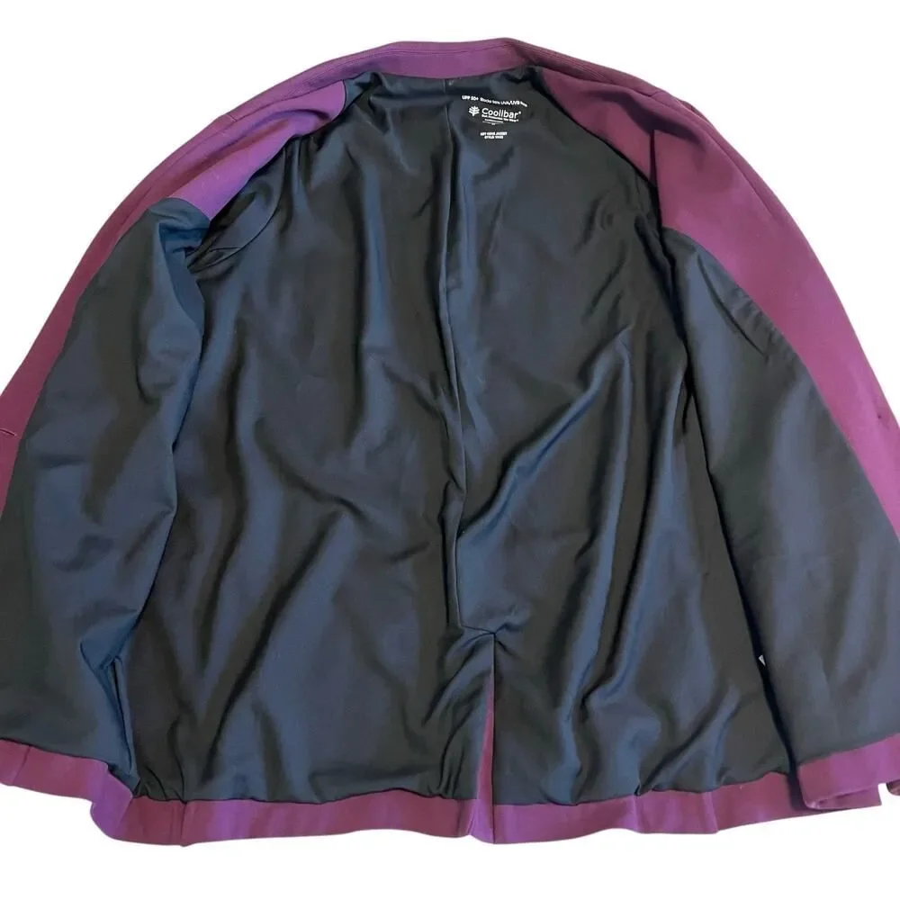 Coolibar Women's Key Cove Jacket Single Button Blazer UPF 50 Deep Wine Sz M - Picture 8 of 11